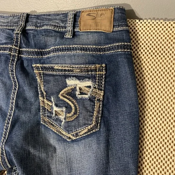 SILVER JEANS SUKI MID SLIM BOOT JEANS WOMENS SIZE 14/33 - Picture 5 of 5